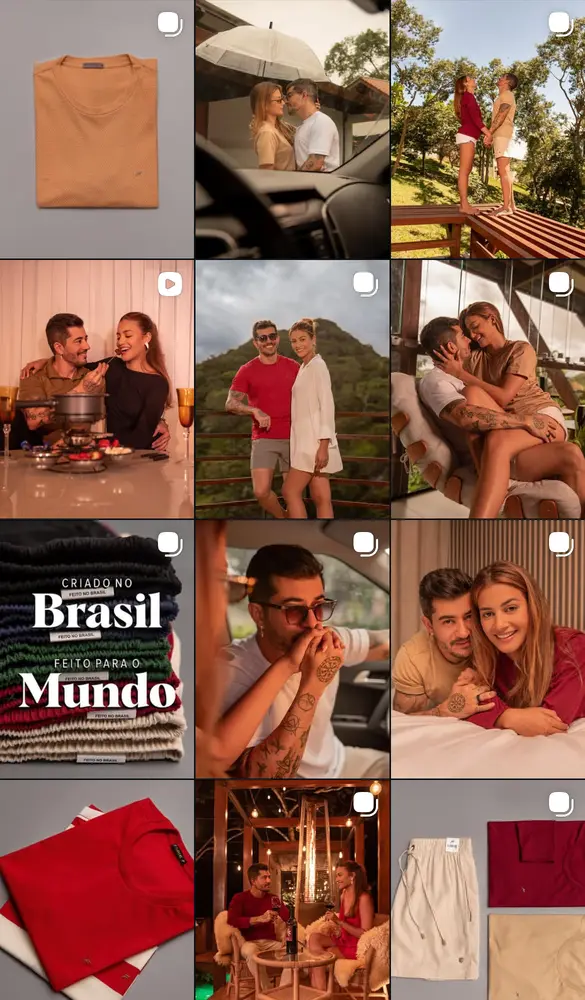 Feed da marca de camisaria masculina depois: fotos com história, ambiente e pessoas